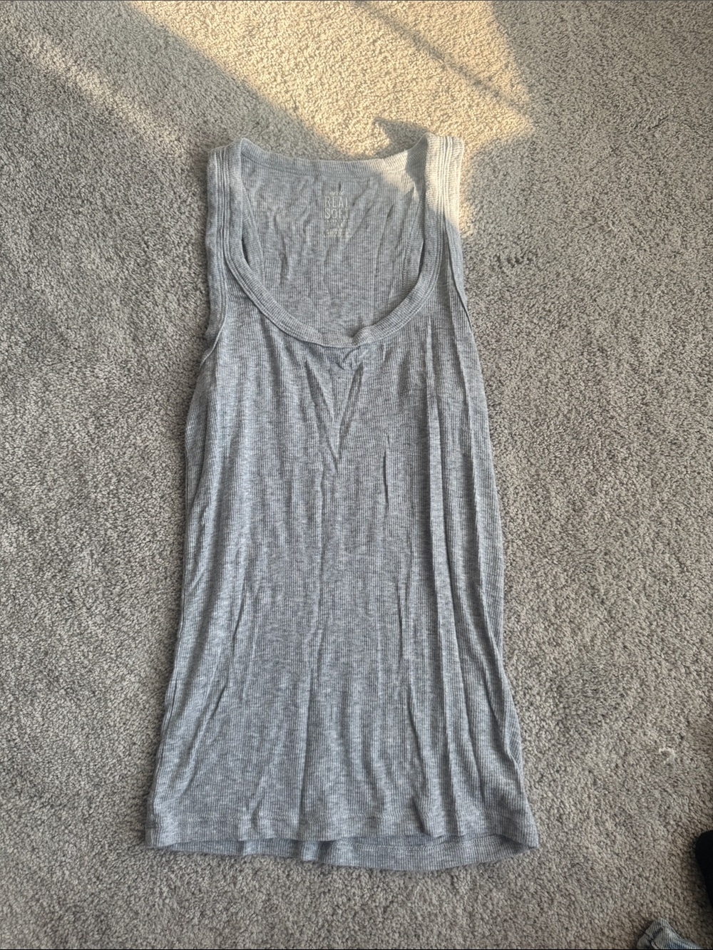 aerie Light Gray Scoop Neck Tank Top
